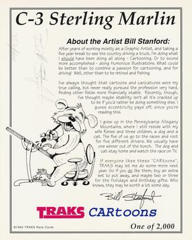 1994 Traks - Cartoons Autographed #C-3 Sterling Marlin Back