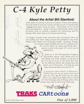 1994 Traks - Cartoons Autographed #C-4 Kyle Petty Back