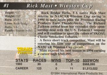 1994 Traks - First Run #1 Rick Mast Back
