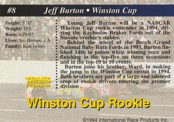1994 Traks - First Run #8 Jeff Burton Back