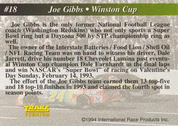 1994 Traks - First Run #18 Joe Gibbs Back