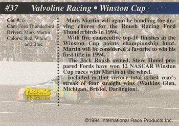 1994 Traks - First Run #37 Valvoline Racing Back
