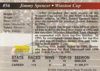 1994 Traks - First Run #56 Jimmy Spencer Back