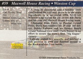 1994 Traks - First Run #59 Maxwell House Racing Back