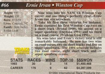 1994 Traks - First Run #66 Ernie Irvan Back