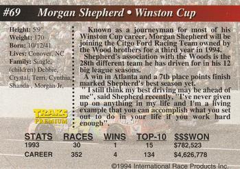 1994 Traks - First Run #69 Morgan Shepherd Back
