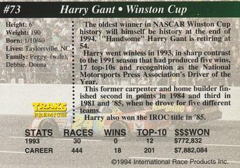 1994 Traks - First Run #73 Harry Gant Back
