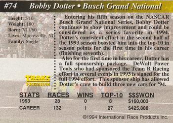 1994 Traks - First Run #74 Bobby Dotter Back