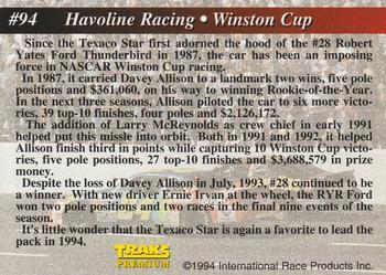 1994 Traks - First Run #94 Havoline Racing Back