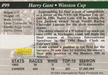 1994 Traks - First Run #99 Harry Gant Back