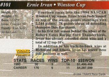 1994 Traks - First Run #101 Ernie Irvan Back