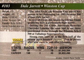 1994 Traks - First Run #103 Dale Jarrett Back
