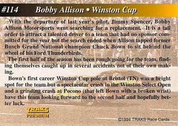 1994 Traks - First Run #114 Bobby Allison Back