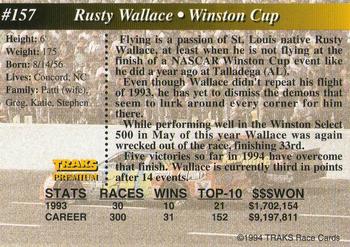1994 Traks - First Run #157 Rusty Wallace Back