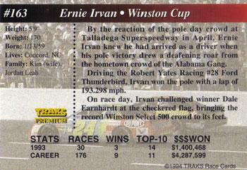 1994 Traks - First Run #163 Ernie Irvan Back