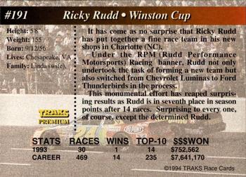 1994 Traks - First Run #191 Ricky Rudd Back