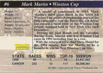 1994 Traks - First Run #6 Mark Martin Back