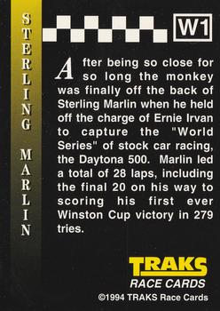 1994 Traks - Series I Winners #W1 Sterling Marlin Back