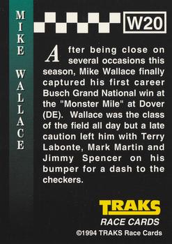 1994 Traks - Series I Winners #W20 Mike Wallace Back
