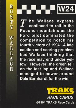 1994 Traks - Series I Winners #W24 Rusty Wallace Back