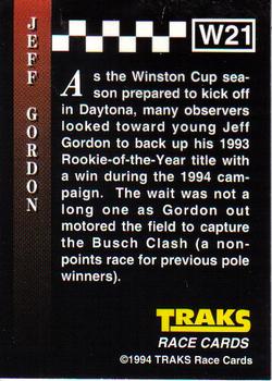 1994 Traks - Series I Winners #W21 Jeff Gordon Back