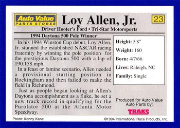 1994 Traks Auto Value #23 Loy Allen Back