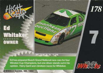 1994 Wheels High Gear - Day One Silver #178 Ed Whitaker Back