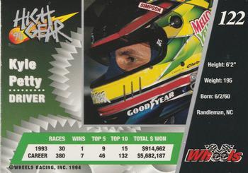 1994 Wheels High Gear - Day One Gold #122 Kyle Petty Back