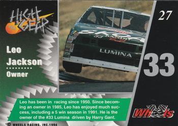 1994 Wheels High Gear - Gold #27 Leo Jackson Back