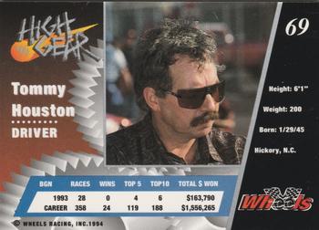 1994 Wheels High Gear - Gold #69 Tommy Houston Back