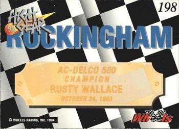 1994 Wheels High Gear - Gold #198 Rusty Wallace Back