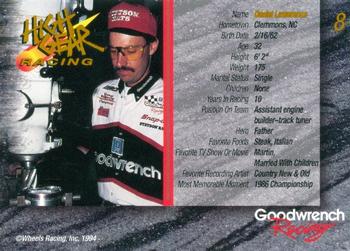 1994 Wheels High Gear Power Pack Team Set Goodwrench Racing #8 Danny Lawrence Back