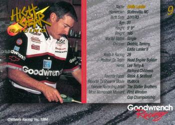 1994 Wheels High Gear Power Pack Team Set Goodwrench Racing #9 Eddie Lanier Back