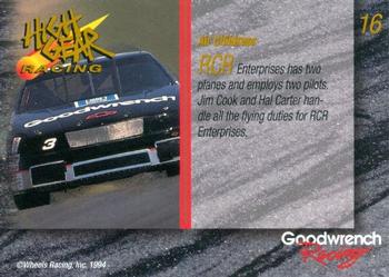 1994 Wheels High Gear Power Pack Team Set Goodwrench Racing #16 Jim Cook/Hal Carter Back