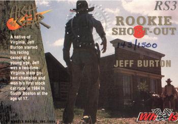 1994 Wheels High Gear - Rookie Shootout Autographs #RS3 Jeff Burton Back