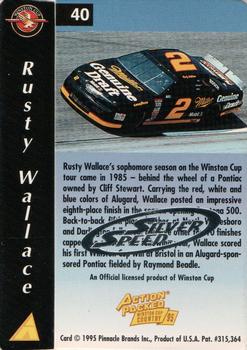 1995 Action Packed Winston Cup Country - Silver Speed #40 Rusty Wallace Back