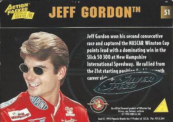 1995 Action Packed Winston Cup Country - Silver Speed #51 Jeff Gordon Back