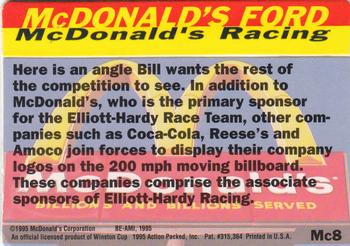 1995 Action Packed McDonald's Bill Elliott #Mc8 Bill Elliott's Car Back