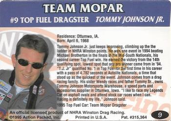 1995 Action Packed NHRA #9 Tommy Johnson Jr.'s Car Back