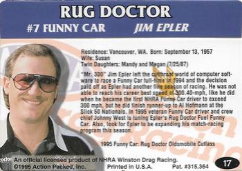 1995 Action Packed NHRA #17 Jim Epler's Car Back