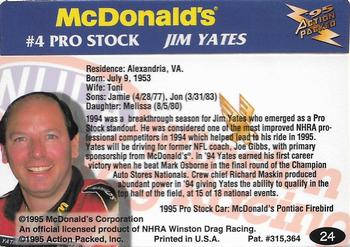 1995 Action Packed NHRA #24 Jim Yates' Car Back