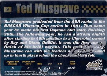 1995 Action Packed Winston Cup Stars - Silver Speed #9 Ted Musgrave Back