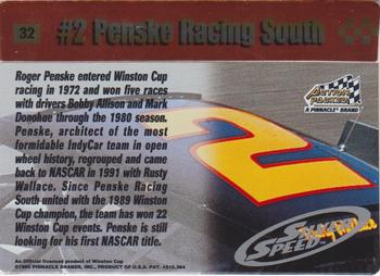 1995 Action Packed Winston Cup Stars - Silver Speed #32 Rusty Wallace's Car Back