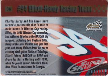 1995 Action Packed Winston Cup Stars - Silver Speed #36 Bill Elliott's Car Back