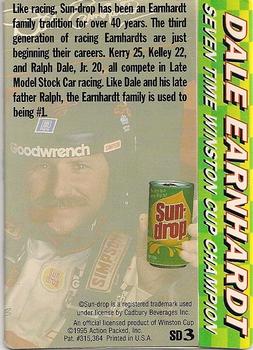 1995 Action Packed Sundrop Dale Earnhardt #SD3 Dale Earnhardt/Dale Earnhardt Jr. Back