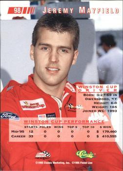1995 Classic Images - Gold #98 Jeremy Mayfield Back