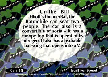 1995 Maxx - Bill Elliott Bat Chase #8 Bill Elliott / Batman Back