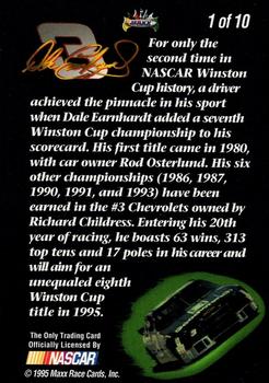 1995 Maxx - Chase the Champion #1 Dale Earnhardt Back