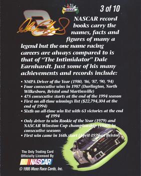 1995 Maxx - Chase the Champion Jumbo #3 Dale Earnhardt Back