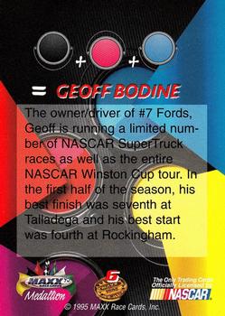 1995 Maxx Medallion #6 Geoff Bodine Back